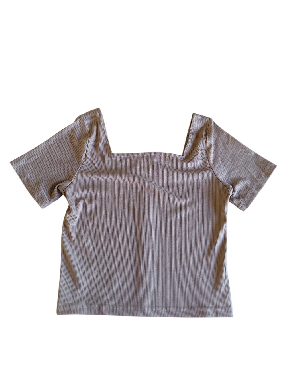 Net Collection Tan Ribbed Button Front Crop Top Women's Size S - Picture 2 of 6